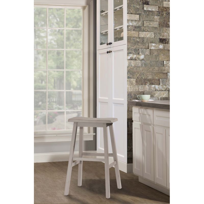 Hillsdale - Moreno Non Swivel Backless Bar Stool Distressed Gray Wood Finish - 5580-833A
