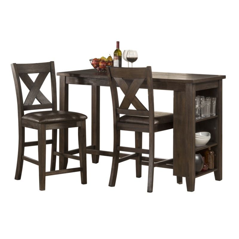 Hillsdale - Spencer 3 Piece Counter Height Dining Set With X Back Counter Height Stools - 4703CTB3S2