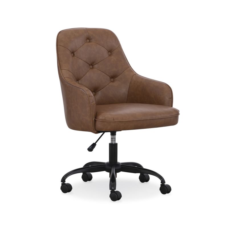 Home Furniture Outfitters - Sawyer Cognac Tufted Task Chair - HF2150-525-5