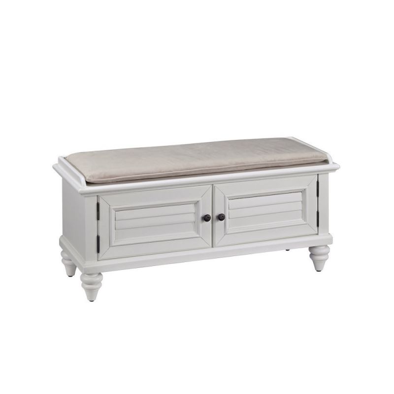 Homestyles Furniture - Bermuda White Storage Bench - 5543-26