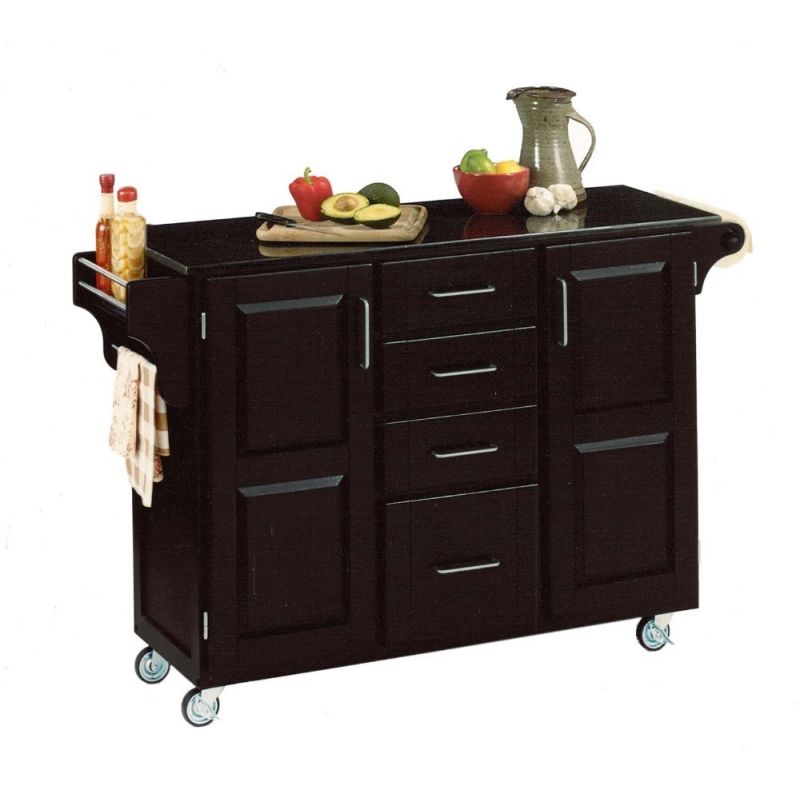 Homestyles - Create-a-Cart Black Kitchen Cart with black granite top - 9100-1044