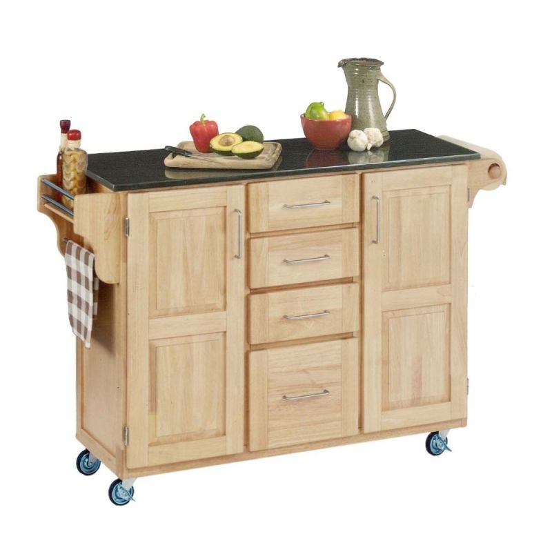 Homestyles - Create-a-Cart Brown Kitchen Cart with black granite top - 9100-1014