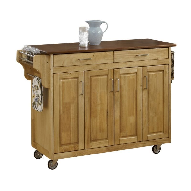 Homestyles - Create-a-Cart Natural Kitchen Cart with oak finished wood top - 9200-1016G