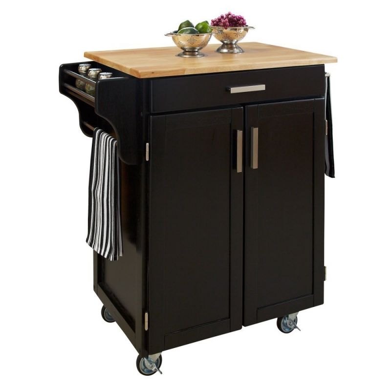 Homestyles Furniture - Cuisine Cart Black Kitchen Cart - 9001-0041