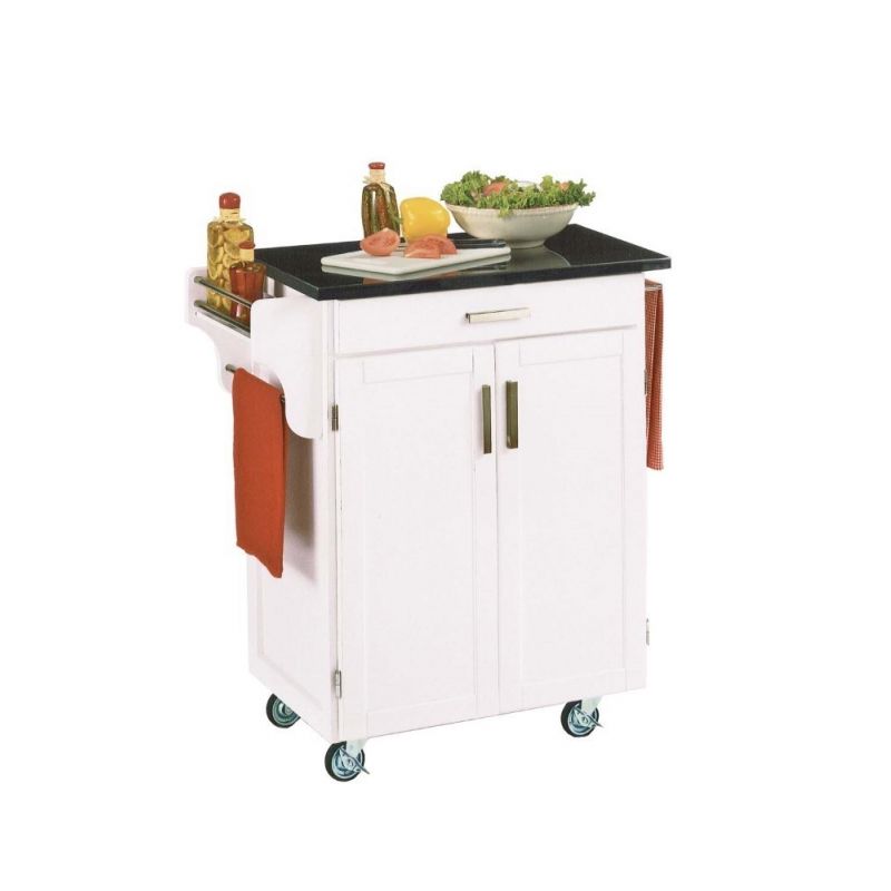 Homestyles Furniture - Cuisine Cart White Kitchen Cart - 9001-0024