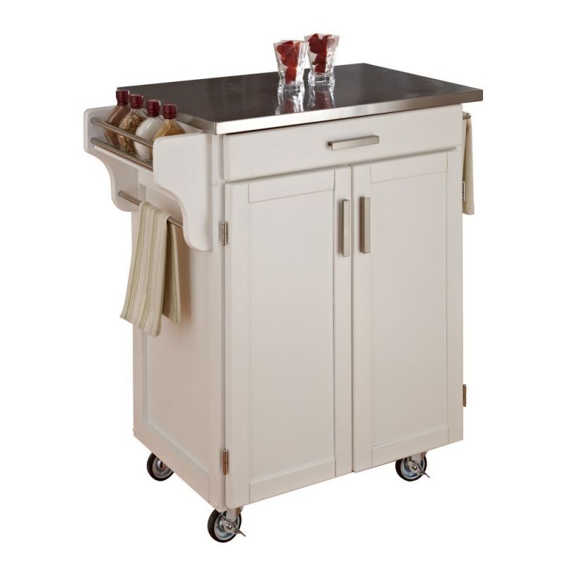 Homestyles Furniture - Cuisine Cart White Kitchen Cart - 9001-0022