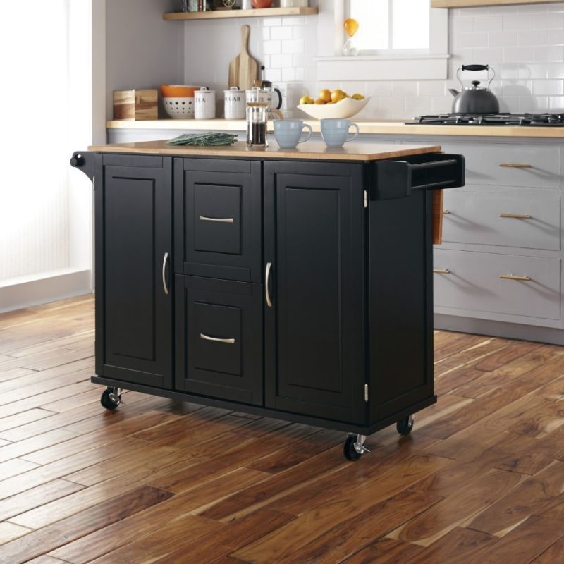 Homestyles Furniture - Dolly Madison Black Kitchen Cart - 4517-95