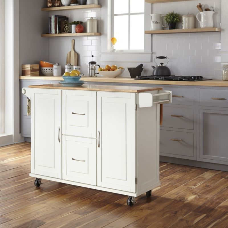 Homestyles Furniture - Dolly Madison White Kitchen Cart - 4516-95
