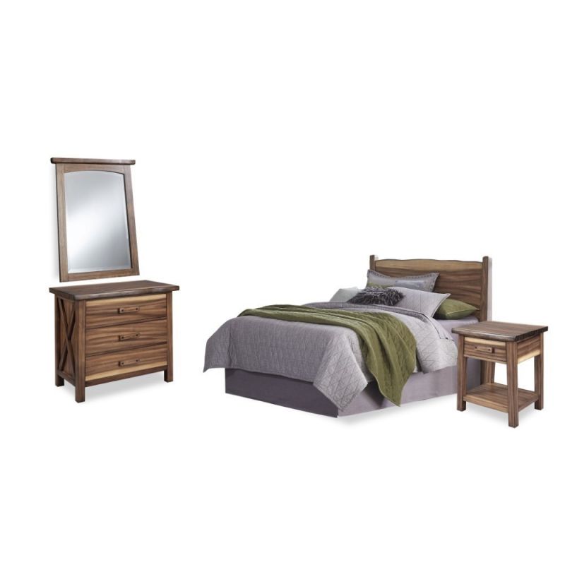 Homestyles Furniture - Forest Retreat Brown Queen Bed, Nightstand, Chest, and Mirror - 5185-521