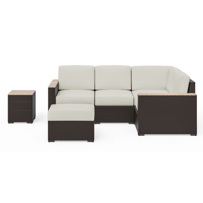 HomeStyles Furniture - Outdoor 4 Seat Sectional, Ottoman and Side Table - 6800-49-T