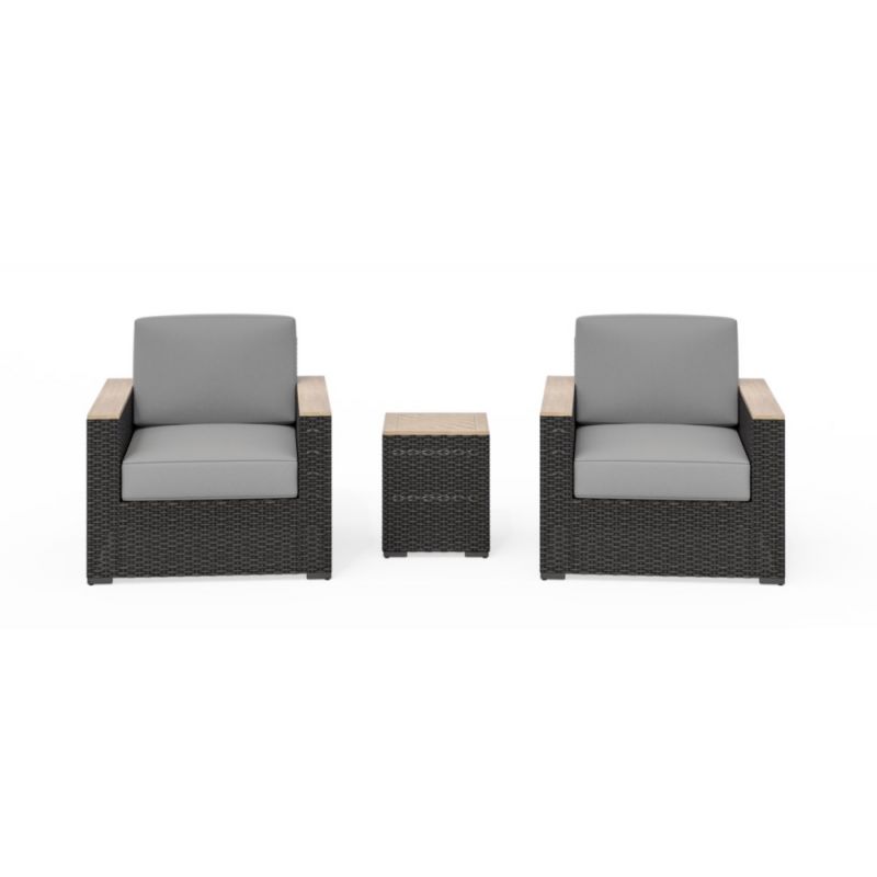 HomeStyles Furniture - Outdoor Arm Chair Pair and Side Table - 6801-11D-T