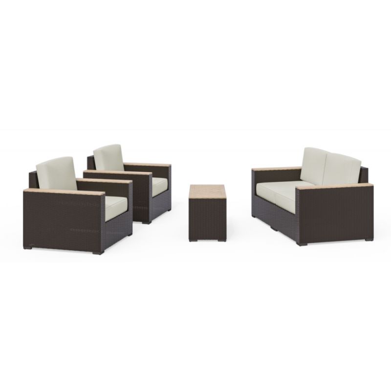 HomeStyles Furniture - Outdoor Loveseat, Arm Chair Pair and Two Side Tables - 6800-11D6-TD