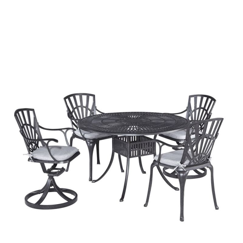 Homestyles Furniture - Grenada Gray 5 Piece Dining Set with Cushions - 6660-3258C