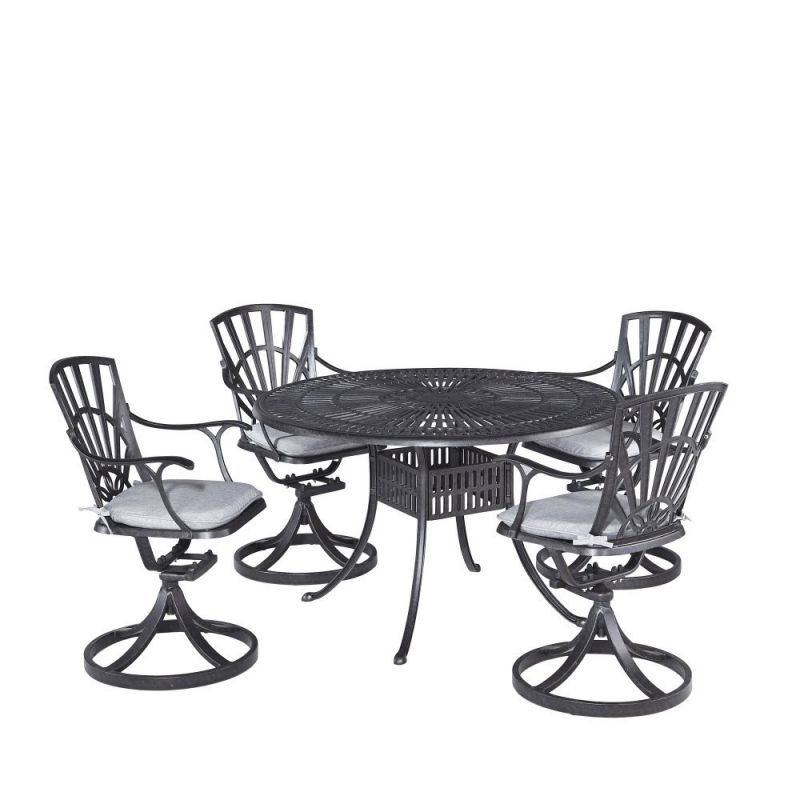 Homestyles Furniture - Grenada Gray 5 Piece Dining Set with Cushions - 6660-325C