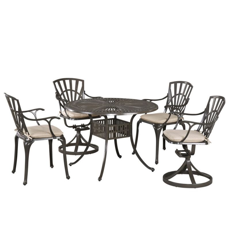 Homestyles Furniture - Grenada Taupe 5 Piece Dining Set with Cushions - 6661-3058C