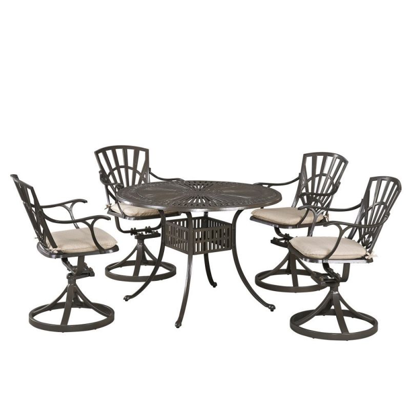 Homestyles Furniture - Grenada Taupe 5 Piece Dining Set with Cushions - 6661-305C