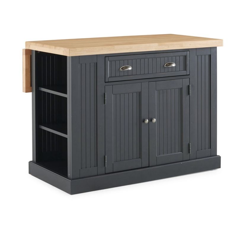 Homestyles - Nantucket Black Kitchen Island with maple-finished solid wood top - 5033-94N