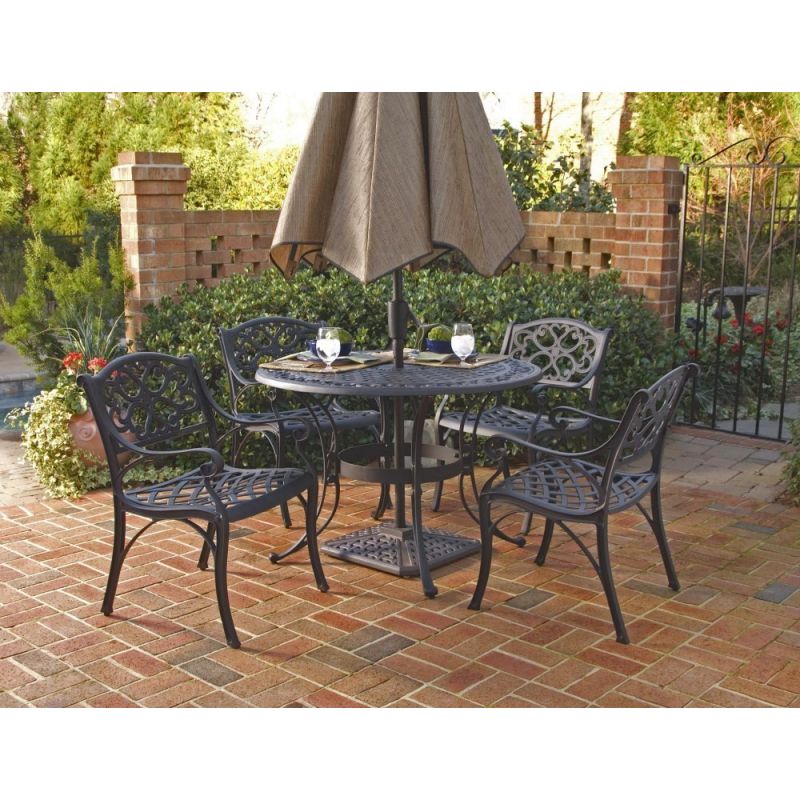 Homestyles Furniture - Sanibel Black 5 Piece Dining Set with Cushions - 6654-328