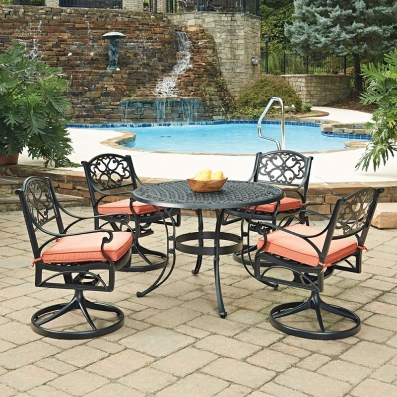 Homestyles Furniture - Sanibel Black 5 Piece Dining Set with Cushions - 6654-325C