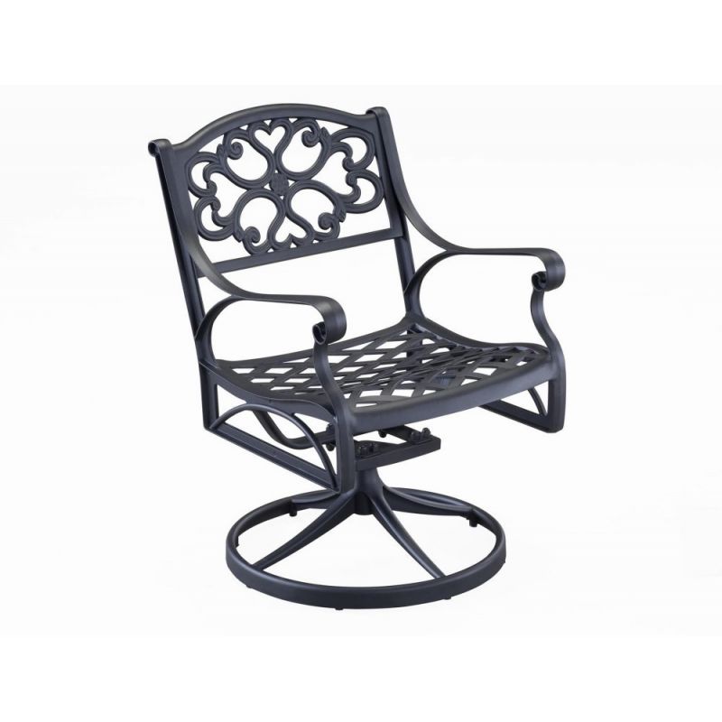 Homestyles Furniture - Sanibel Black Swivel Rocking Chair - 6654-53