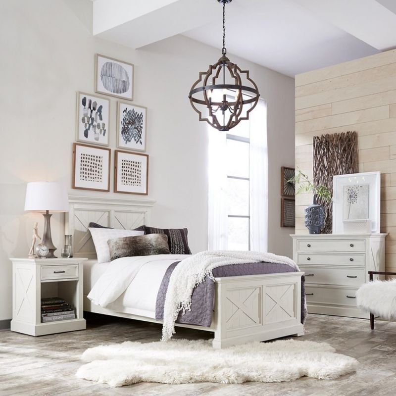 Homestyles Furniture - Seaside Lodge White Twin Bed, Nightstand and Chest - 5523-4021