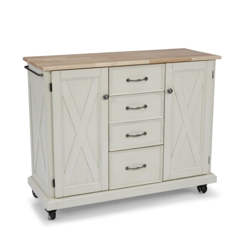 Homestyles Furniture - Seaside Lodge White Kitchen Cart - 5523-951
