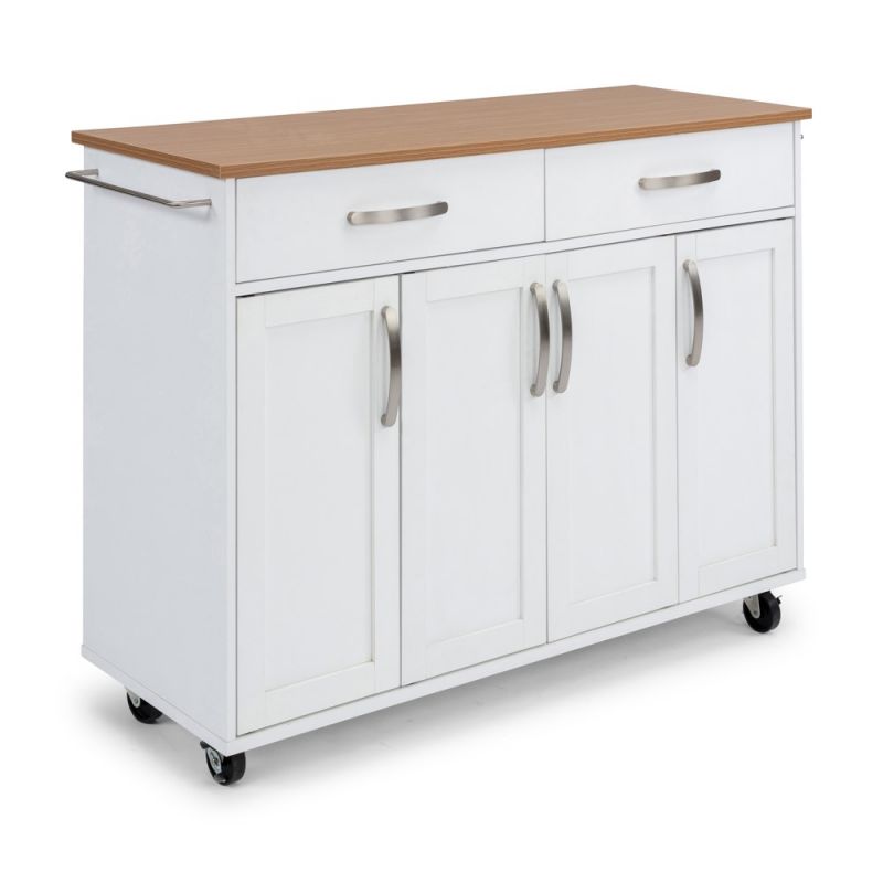 Homestyles - Storage Plus Off-White Kitchen Cart with doors - 4410-95