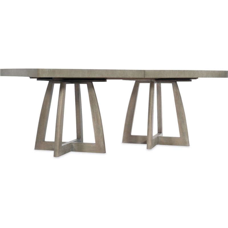 Hooker Furniture - Affinity 78in Rectangle Pedestal Dining Table w/2-18in Leaves - 6050-75206-GRY