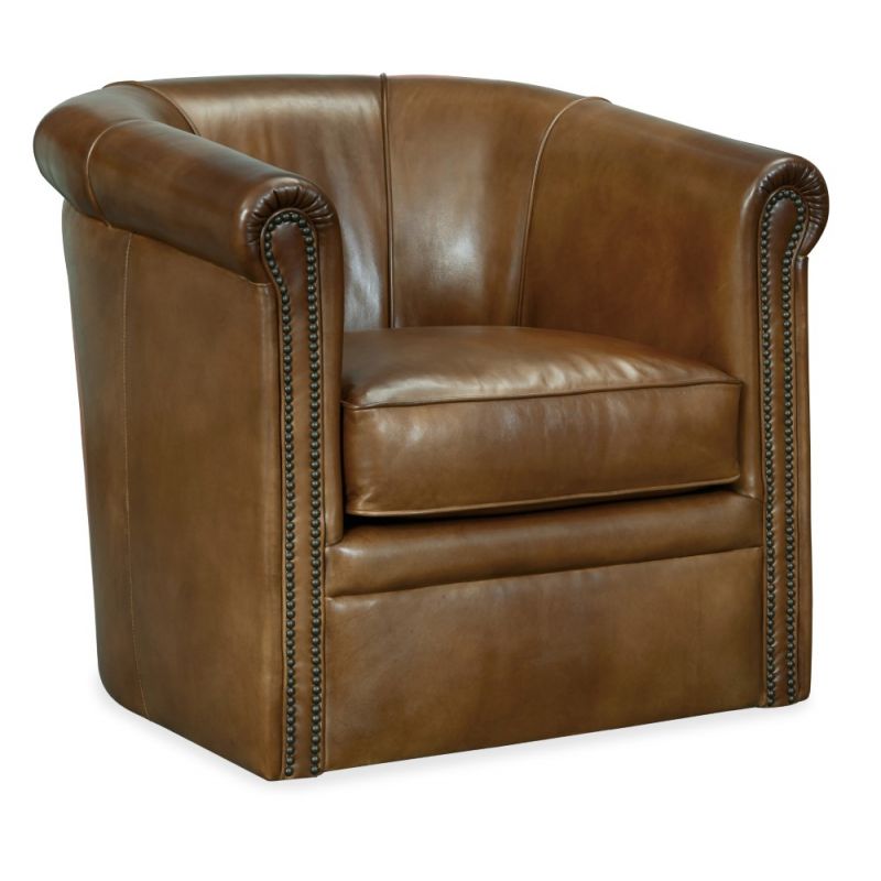 Hooker Furniture Axton Swivel Leather Club Chair 
