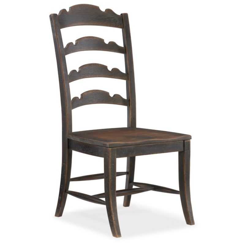 Hooker Furniture - Hill Country Twin Sisters Ladderback Side Chair - 5960-75310-BLK