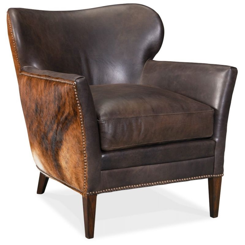 Hooker Furniture - Kato Leather Club Chair w/ Dark Brindle - CC469-089