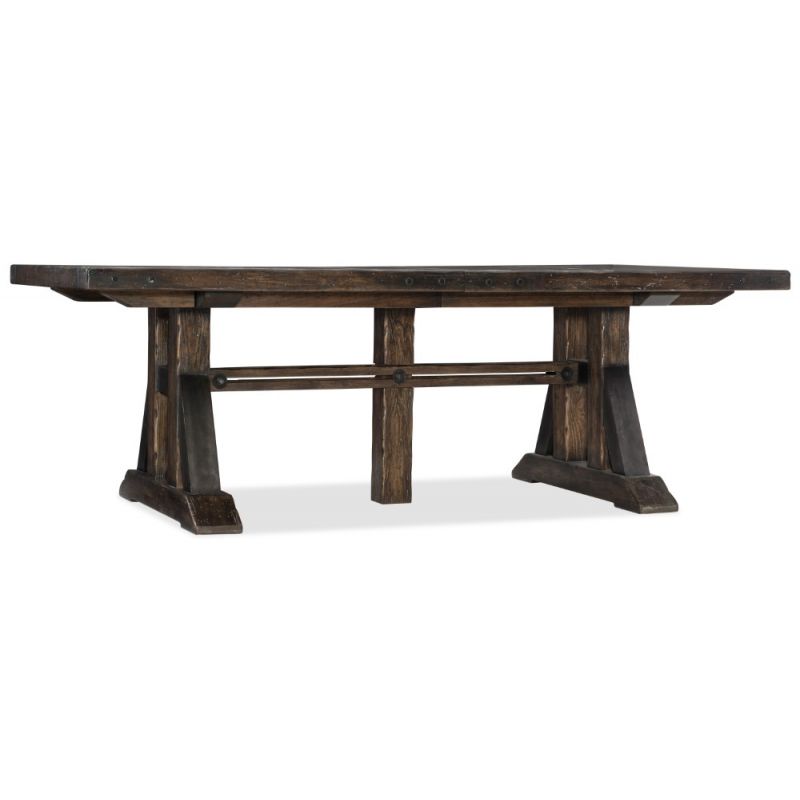 Hooker Furniture - Roslyn County Trestle Dining Table w/2 21in leaves - 1618-75207-DKW