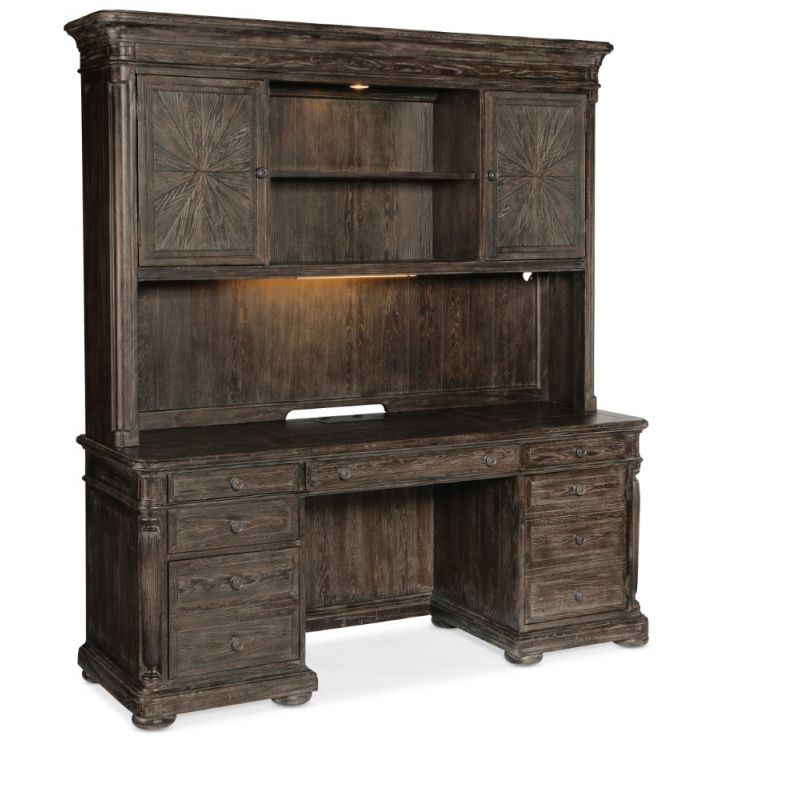 Hooker Furniture - Traditions Computer Credenza with Hutch - 5961-10464-89_10467-89