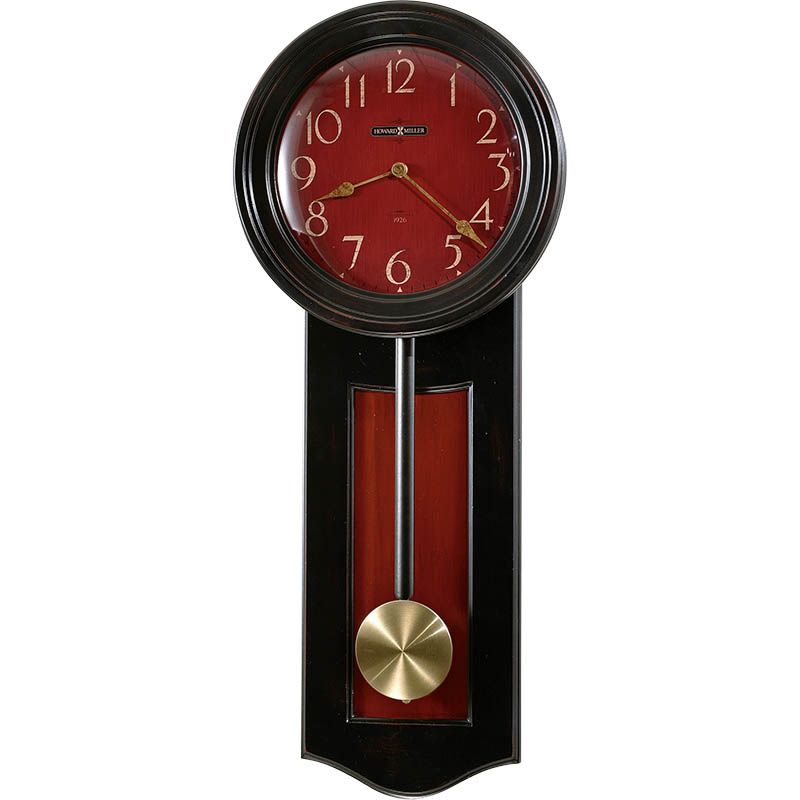 Howard Miller - Alexi Worn Black (Red Undertone Wall Clock - 625390