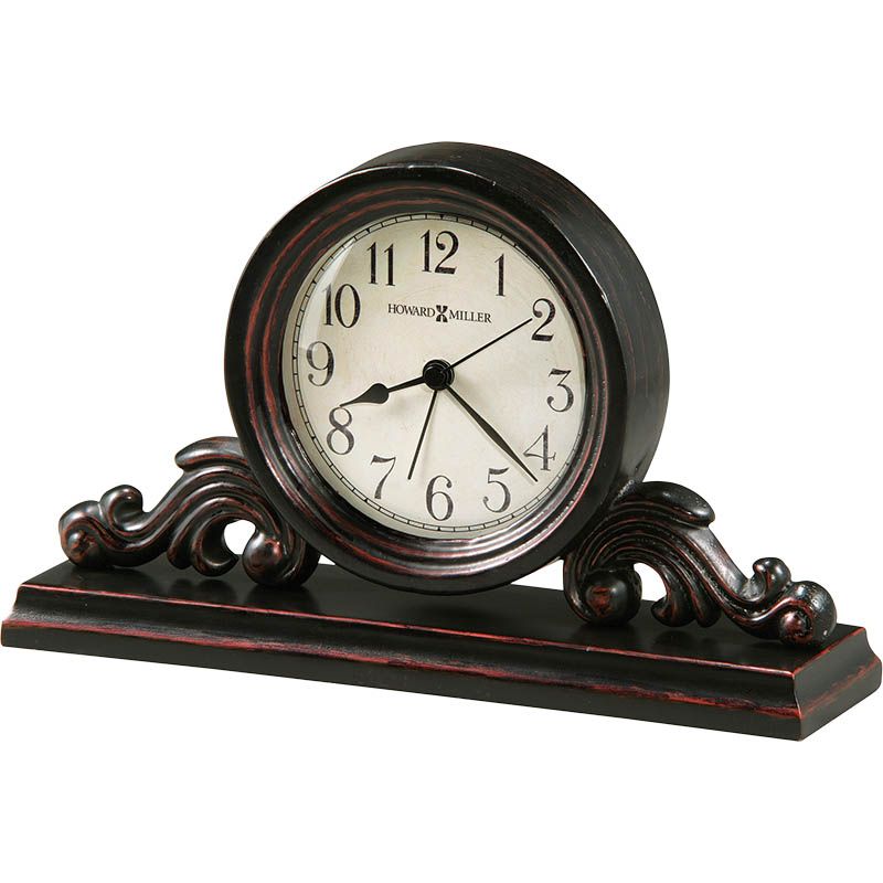 Howard Miller - Bishop Worn Black (Red Undertone Table Top Clock - 645653