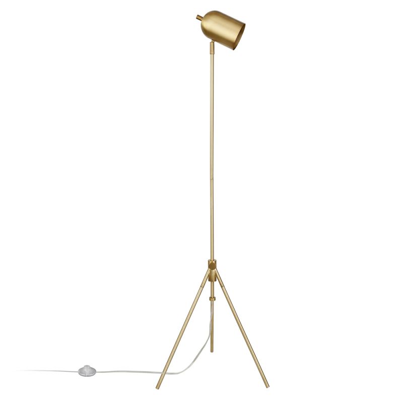 Hudson & Canal - Bruno Tripod Floor Lamp with Metal Shade in Brass/Brass - FL0746