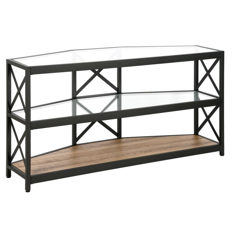 Hudson & Canal - Celine Hexagonal TV Stand with MDF Shelves for TV's up to 55