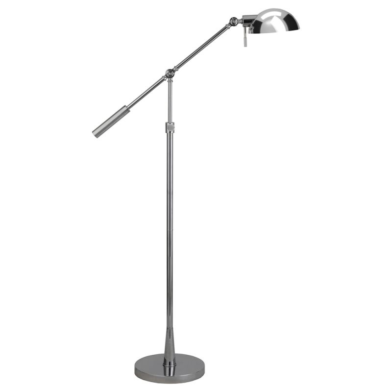 Hudson & Canal - Dexter Height Adjustable/Tilting Floor Lamp with Metal Shade in Polished Nickel/Polished Nickel - FL1592
