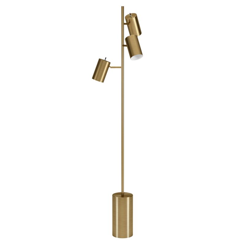 Hudson & Canal - Dorset 3-Light Floor Lamp with Metal Shades in Brass/Brass - FL1578