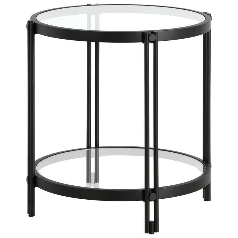 Hudson & Canal - Inez 21'' Wide Round Side Table in Blackened Bronze - ST1827