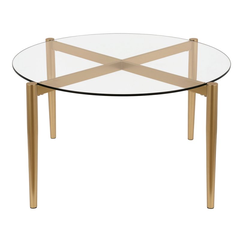 Hudson & Canal - Kadmos 36'' Wide Round Coffee Table in Brass - CT0061