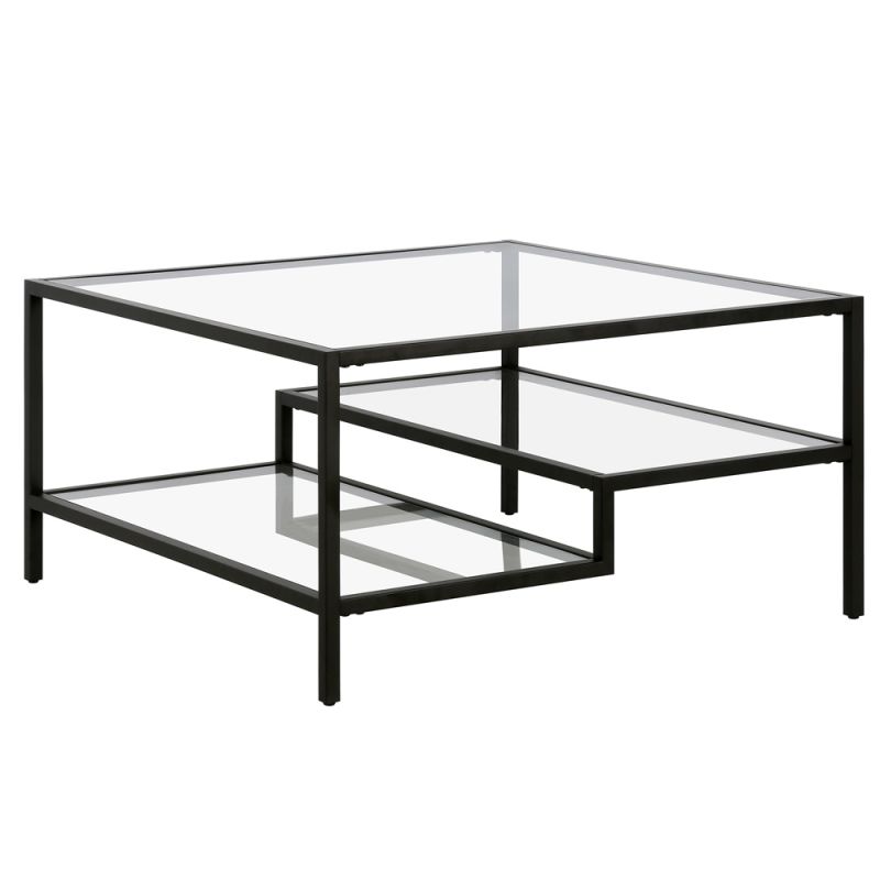 Hudson & Canal - Lovett 32'' Wide Square Coffee Table in Blackened Bronze - CT1042