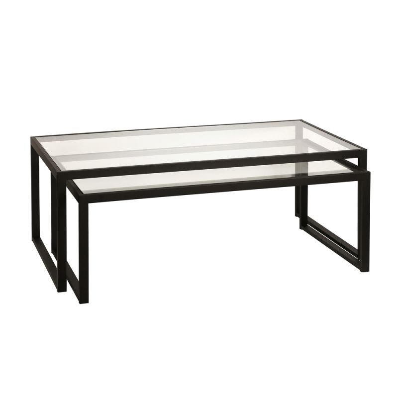 Hudson & Canal - Rocco Rectangular Nested Coffee Table in Blackened Bronze - CT0237