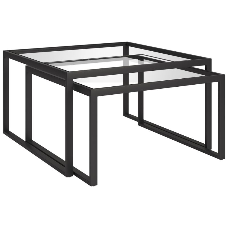 Hudson & Canal - Rocco Square Nested Coffee Table in Blackened Bronze - CT1846