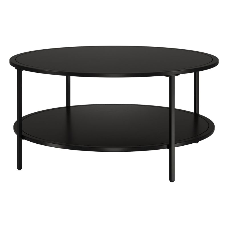 Hudson & Canal - Sivil 36'' Wide Round Coffee Table with Metal Top in Blackened Bronze - CT1834