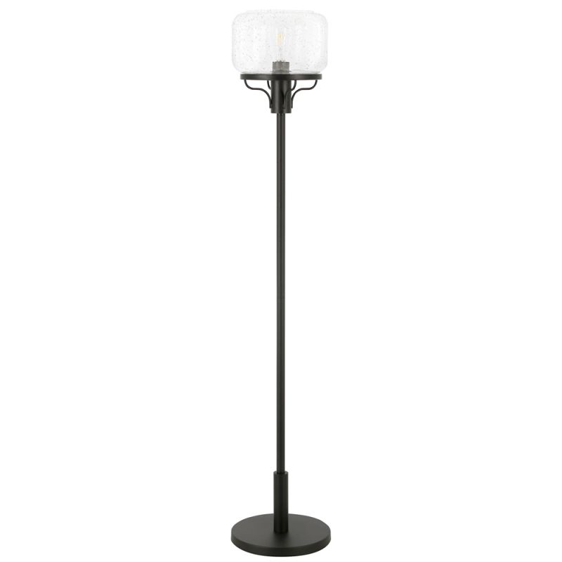 Hudson & Canal - Tatum Globe & Stem Floor Lamp with Glass Shade in Blackened Bronze/Seeded - FL0858