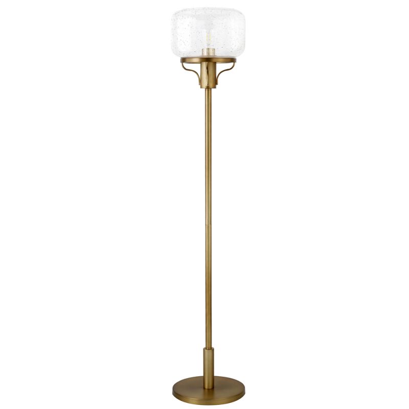 Hudson & Canal - Tatum Globe & Stem Floor Lamp with Glass Shade in Brushed Brass/Seeded - FL0859
