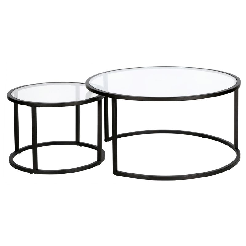 Hudson & Canal - Watson Round Nested Coffee Table in Blackened Bronze - CT0586