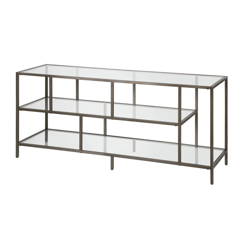 Hudson & Canal - Winthrop Rectangular TV Stand with Glass Shelves for TV's up to 60