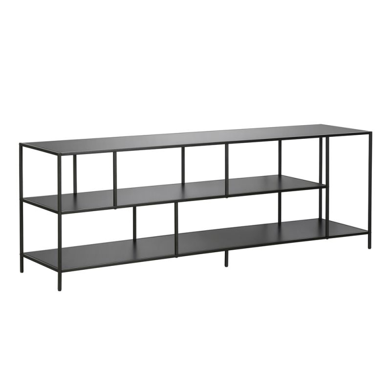 Hudson & Canal - Winthrop Rectangular TV Stand with Metal Shelves for TV's up to 75